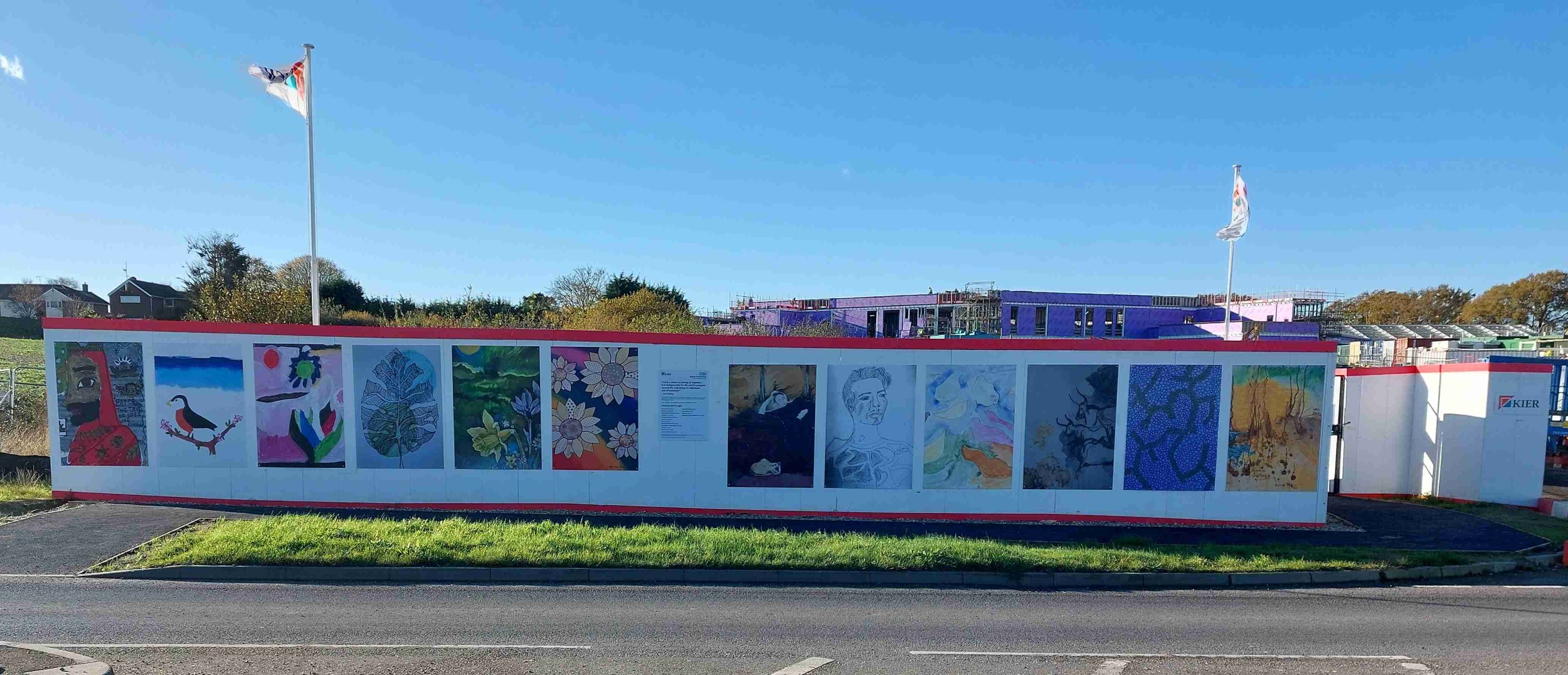 Service user art showcased on site hoardings at new mental health hospital in Bexhill thumbnail