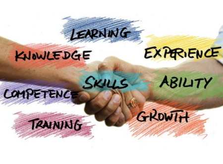 Image displaying the words learning, experience, ability, growth, training competence, knowledge and skills
